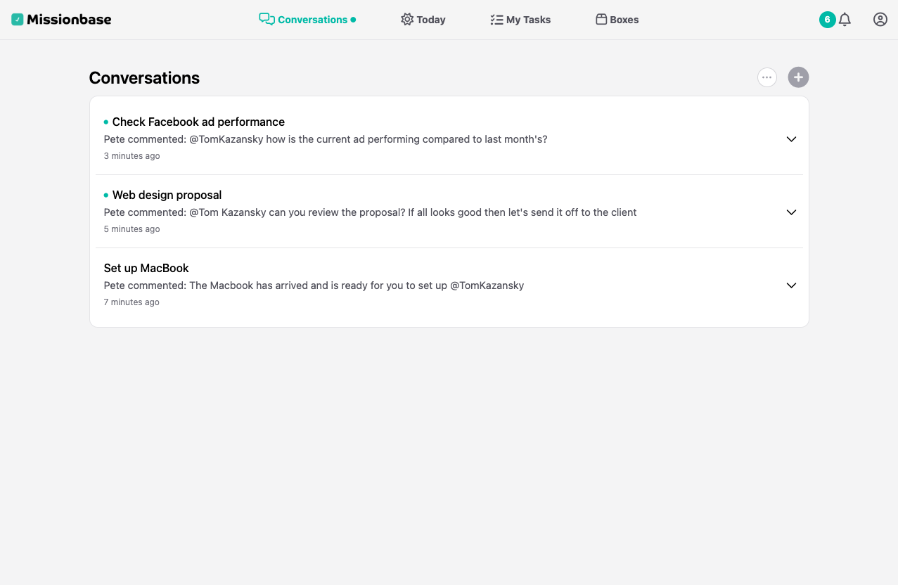 Missionbase app screenshot
